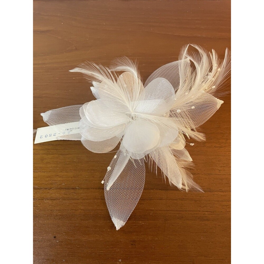 Hair Fascinators Hair Accessory LOT Wedding Flower Comb Feathers New White Ivory - Picture 2 of 8